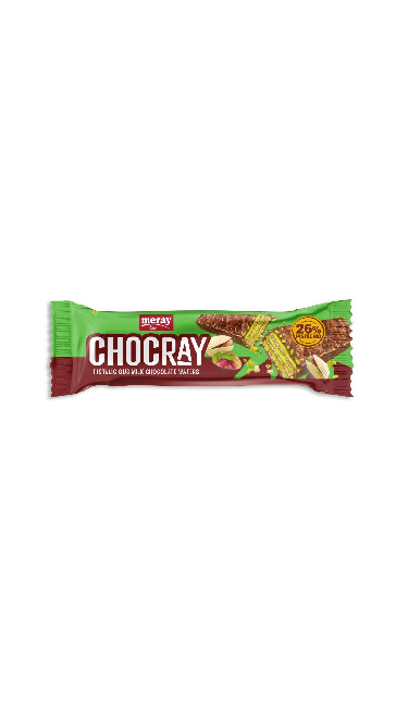 MERAY CHOCRAY CIKOLATALI ANTEP FISTIKLI  GOFRET 6x24x35g