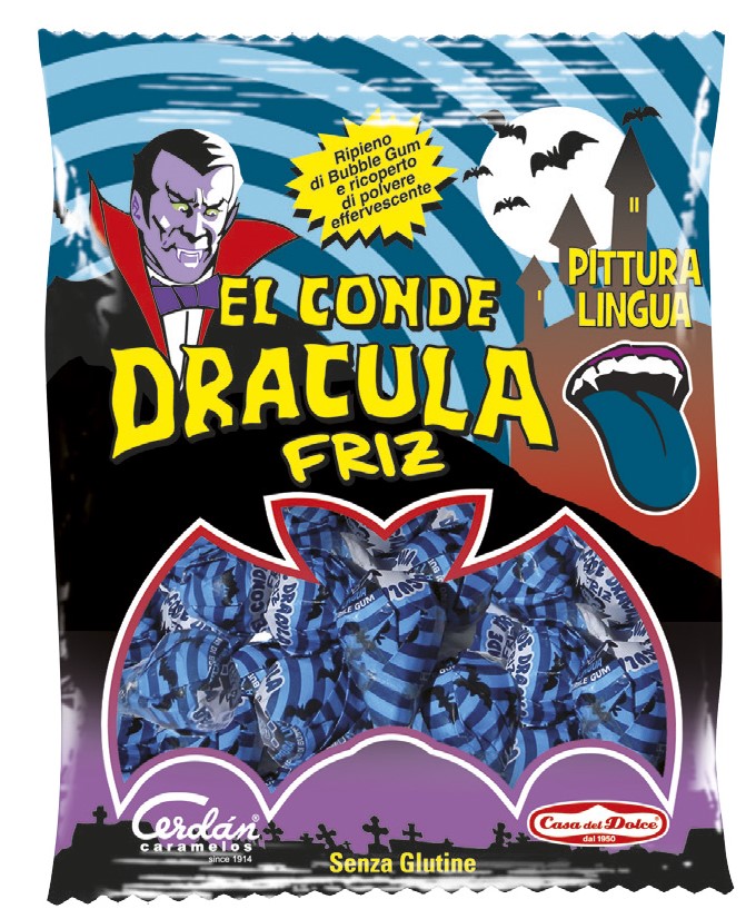 DRACULA  PITTURA LINGUA CHEWING-GUM x24 (langue colorée)