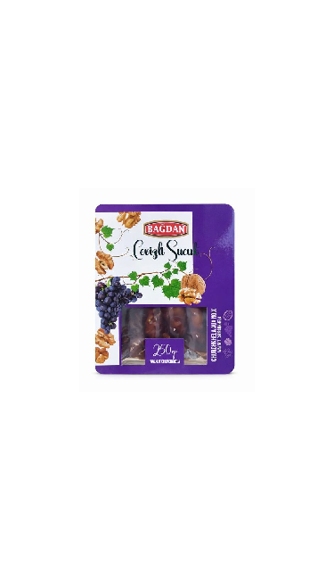 BAGDAN CEVIZLI SUCUK UZUM 40x250GR (Saucisson de mélasse aux noix, saveur raisin)
