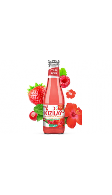SODA KIRMIZI MEYVE HIBISKUS 200 ML X24 (eau gazeuse aux fruits rouges hibiscus)