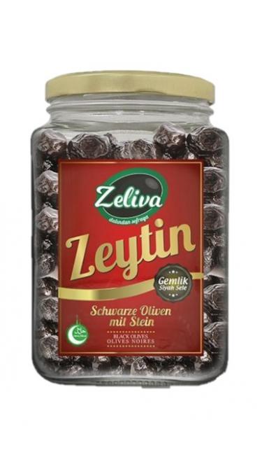 ZELIVA GEMLIK SELE S.ZEYTIN CAM 900G (olives noires)