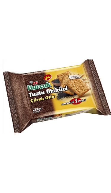 ETI BURCAK TUZLU BISKUVI COREKOTLU 16x273GR (biscuit sale aux graines de nigelles)