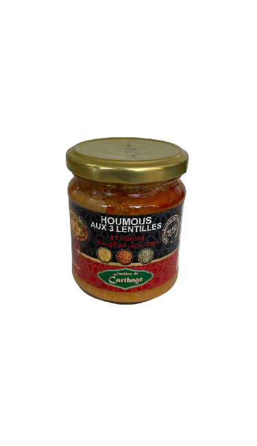 JDC HUMUS HARISSA 3 MERCIMEK 12X200GR (houmous 3 lentilles harissa)
