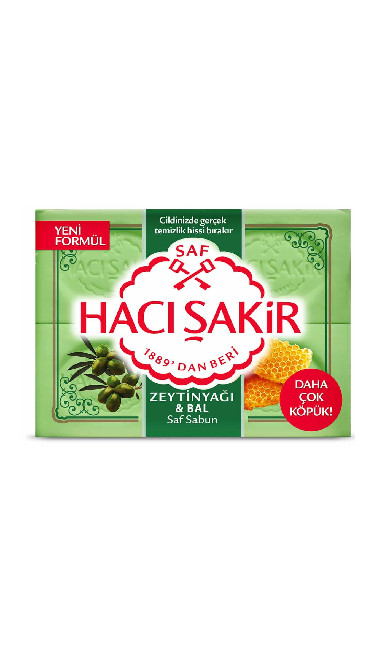 HACISAKIR SABUN SARAYLI ZYTN&BAL 4'LU KALIP SABUN (savon miel-olive)