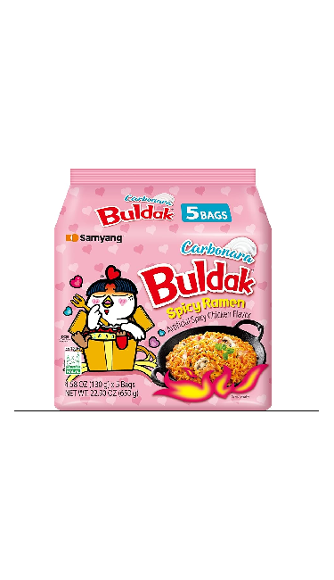 BULDAK RAMEN CARBONARA POULET PIQUANT 5X130GR