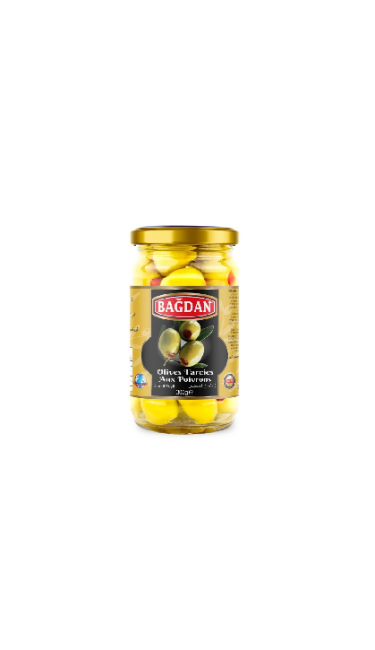BAGDAN YESIL BIBERLI ZEYTIN 12x320CC (olives vertes farcis poivron)